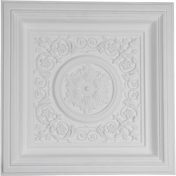 Ekena Millwork 23 7/8"W x 23 7/8"H x 2 1/2"P Nicole Ceiling Tile CT24X24NI - main